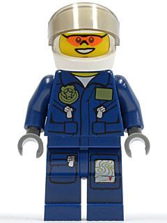 LEGO Minifigure-Forest Police - Helicopter Pilot, Dark Blue Flight Suit with Badge, Helmet-Town / City / Police-CTY267-Creative Brick Builders